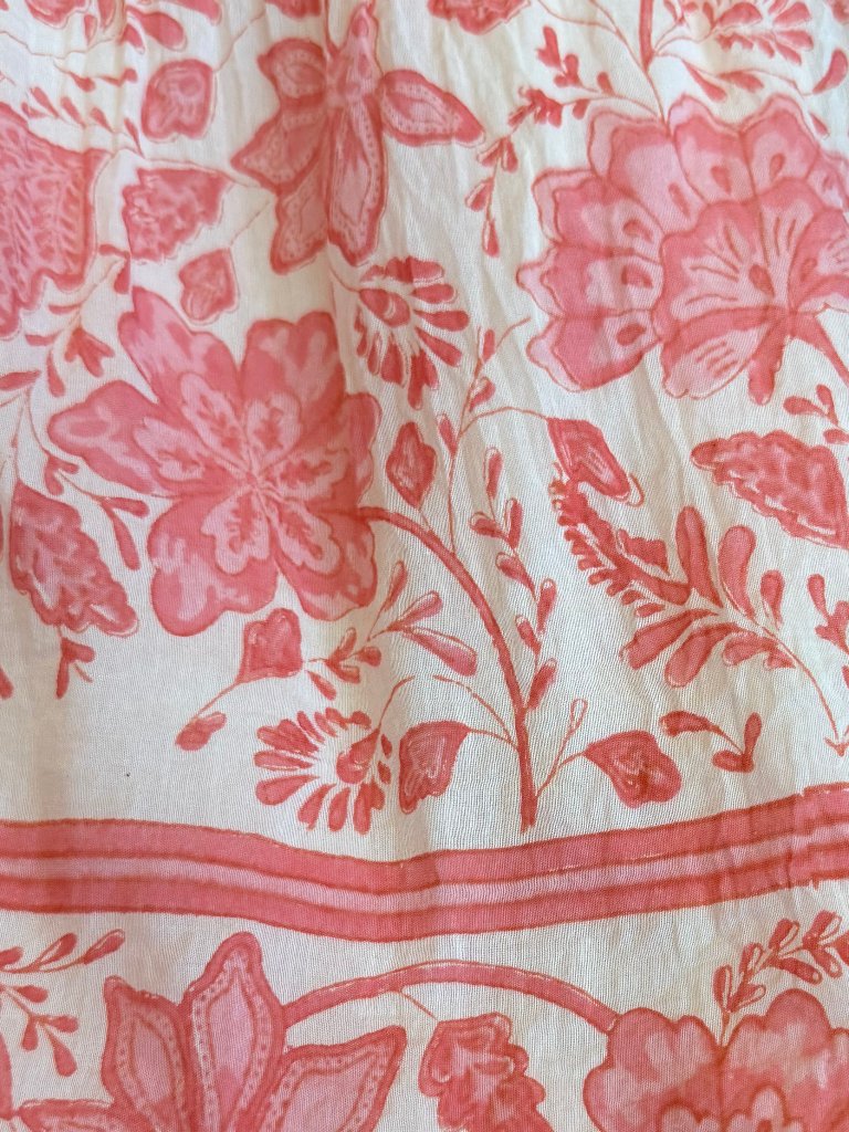 Bell By Alicia Bell Pink Floral Block Print Maxi Shirtdress Luxury Medium Womens — image 5 of 8